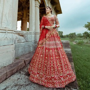 <b>Beautiful</b> Design Heavy Beaded Bridal Lehenga Choli for Indian Pakistani Weddings Women's Party Wear for Bulk Orders Export - Product Image 6