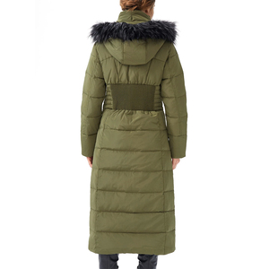 Chaquetas largas acolchadas de manga larga de Color sólido para mujer, Chaqueta larga acolchada de temporada de invierno a la moda 2024 a la venta - Product Image 2