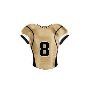 Ensemble d'uniformes de football américain personnalisé, maillot doré, pantalon noir, numéro 8, design, tenue de jeu, tenue d'équipe sportive - Product Image 6
