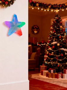 Figura de Estrella Acrílica con Luz LED Iridiscente Multicolor RGB, Decoración Navideña y Juguete TS-3069 TW - Product Image 5