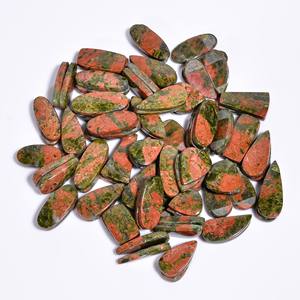 100% naturel Unakite jaspe paire fournisseur de pierres précieuses en vrac inde prix de gros Top qualité Cabochon pierres précieuses fabrication de bijoux - Product Image 2