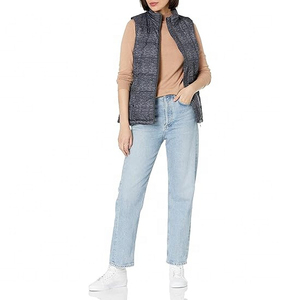 Chaleco ligero y personalizado, chaqueta sin mangas plegable con burbujas cálidas, chaleco acolchado de plumón de pato de talla grande para mujer, chaleco de algodón - Product Image 5