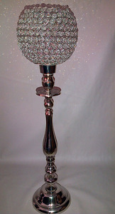 Soporte de pilar de bola de cristal dorado Pieza central de estilo Ins de metal para decoración de boda Otros portavelas Linternas y tarros - Product Image 2