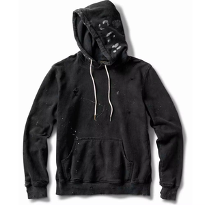 Sudadera con Capucha de Forro Polar para Hombre, Diseño Desgastado con Lavado Ácido, Transpirable, Cómoda, Bordada, Lisa, Teñida, OEM, Gran Oferta - Product Image 3