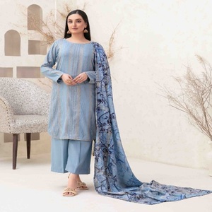 Costumes Panjabi pour femmes-Lehenga Choli pour femmes Costumes 3 pièces de pelouse par Tawakkal Vol DIRRAN Couture personnalisée disponible - Product Image 5