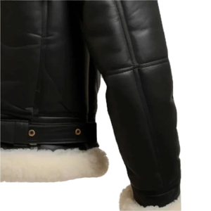 Chaqueta de Invierno de Cuero Vacuno 100% Genuino, Diseño Personalizado, Tejida, con Cierre de Cremallera Metálica, Estilo Liso Teñido, Moda Masculina - Product Image 3