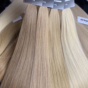 Extensiones de cabello virgen vietnamita de color claro a granel, precio al por mayor, cutículas alineadas rectas naturales, trama blanqueada - Product Image 1