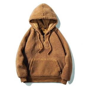 Sweat-shirt à capuche en polaire douce pour homme, vêtement d'hiver unisexe, décontracté, surdimensionné, rouge - Product Image 4