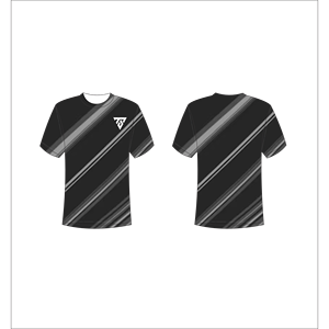 เสื้อยืดแขนสั้นผู้ชายสีดำลายทาง คอกลม ทรงปกติ แห้งเร็ว โพลีเอสเตอร์ Trackstar OEM แบรนด์ส่วนตัว TSI-G05-P0503 - Product Image 1