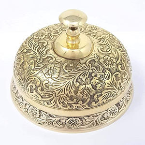 ระฆังทองเหลืองโบราณตั้งโต๊ะสีทอง - Product Image 6