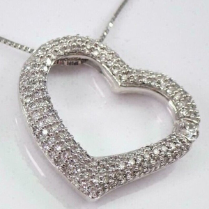 925 argent Sterling Moissanite coeur forme diamant pendentif fête porter pendentif - Product Image 3