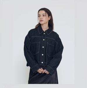 Chaqueta vaquera a cuadros de cintura media holgada para mujer de alta calidad con bolsillos y botones transpirable para uso informal de verano - Product Image 6