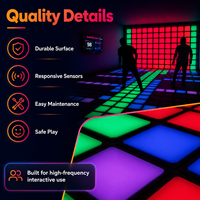 Sol interactif à pixels activés par LED, système d'entraînement sensoriel intelligent pour le fitness, machine de jeu de qualité commerciale