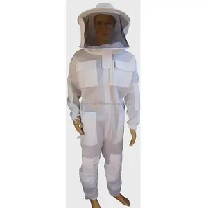 Honey Bee Ventilation Hooded Cotton Coverall Honey Bee for Beekeeper Safety facing cloth latest design