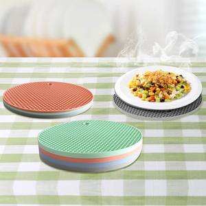 <b>Silicone</b> Heat-Resistant Solid Color Circle Placemat Coaster Tea Cups Bowls Dishes Draining Pad; Wholesale <b>Silicone</b> Draining <b>Mat</b> - Product Image 3