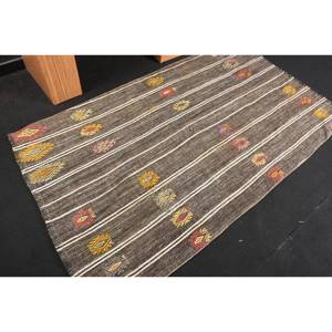 Traditional <b>Brown</b> <b>Wool</b> Rug 3.8 X 6.7ft Handmade Turkish Patchwork Rectangle Latex for Living Bedside Hallway <b>Brown</b> 38x67ft - Product Image 2