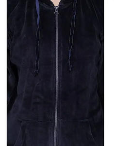 Ensemble de survêtements unisexe en molleton décontracté pour le fitness, sweat à capuche grande taille, col montant, fermeture éclair, décorations à pompons, motif uni et uni - Product Image 6