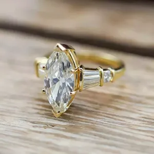 Anillo de Compromiso de Plata 925 con Diamante Moissanite de 3.00 Ct para Mujer, Estilo Vintage, Anillos Finos para Aniversario de Bodas - Product Image 1