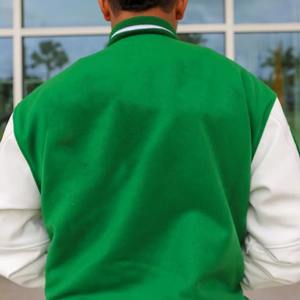 800gsm Unisex Varsity Bomber Jacket Bordado forrado de satén personalizable con cuello de solapa para el equipo escolar Ropa de invierno - Product Image 3