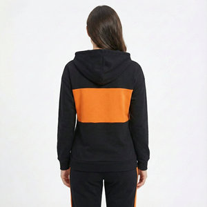 Women's Casual Wear Stylish Color Block Hoodies Henley Button Sweatshirt Pullover All Season Wholesale Price Own Brand Hoodies - Product Image 3