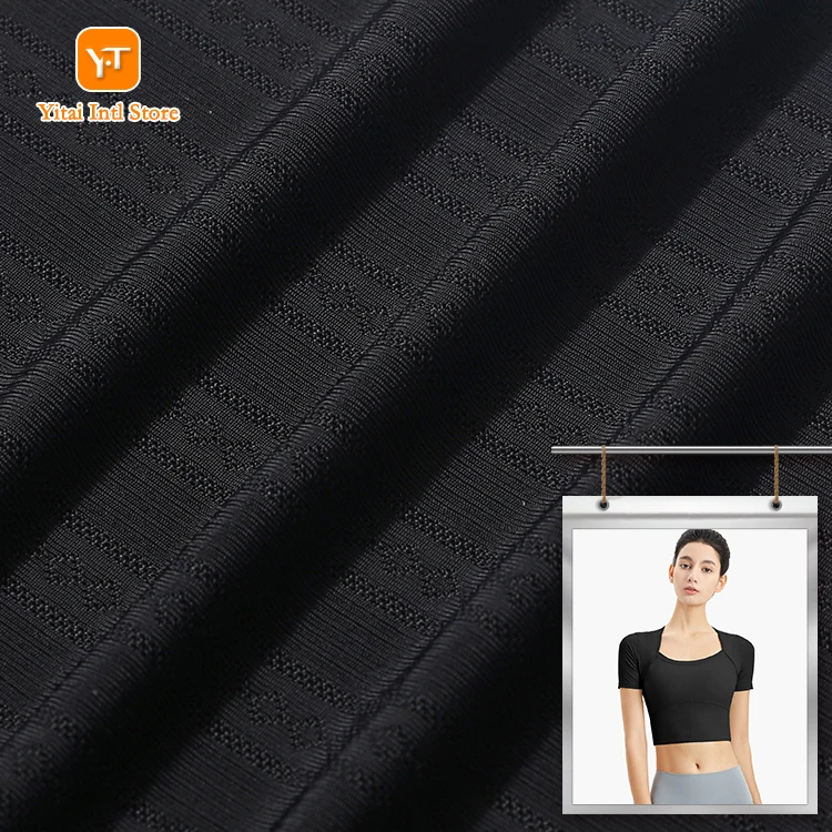Online Wholesale 90% Nylon 10% Spandex Elastic Fiber Bare-Skin Feel Breathable Moisture-Wicking Jacquard Knit Fabric