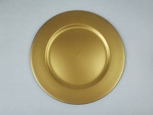 Assiettes de présentation rondes dorées de 13 pouces en métal pour mariage, décoration de table, assiettes de luxe faites à la main en métal pour sous-assiettes – Vente en gros - Product Image 3