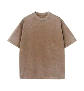 Venta al por mayor de lavado ácido camiseta de gran tamaño 100% algodón cómodo y de moda calle lavado ácido ajuste suelto - Product Image 2