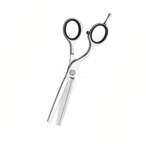 Ciseaux de coiffure professionnels en acier inoxydable sur mesure de haute qualité, design droit, finition poli miroir, à pointe arrondie - Product Image 2