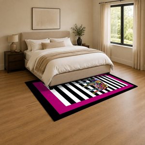 Tapis de salon en chenille antidérapant, imprimé numériquement, lavable en machine, design minimaliste rose prune, vente en gros, RUGS DEPOT LXDP-0784 - Product Image 3