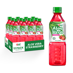 Boisson à l'Aloe Vera avec Jus de Fraise 16,9 fl oz Bouteille Vinut (Paquet de 12) Échantillon Gratuit Prêt à Boire Exportation Mondiale - Product Image 1