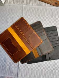 ALW Factory's Personalizable Luxury Men's Vintage Full Genuine Leather Wallet Long Card Holder Button Closure Portable OEM LW11 - Product Image 6