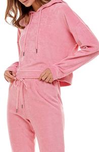 เสื้อสเวตเตอร์มีฮู้ดของผู้หญิงยอดนิยม2024เสื้อสเวตเตอร์สีพื้นพร้อมไหล่ดีไซน์ด้านหน้าโลโก้มัดย้อมสำหรับใช้ในฤดูหนาว - Product Image 5