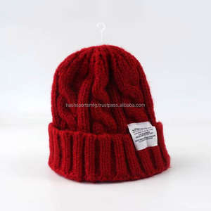 Bonnets en tricot à revers d'hiver personnalisés, broderies, beanies, couleur unie, unisexe, chapeaux chauds - Product Image 5