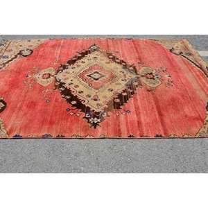 Tapis Vintage Turc Classique Rouge Beige 6.2 X 10.4ft Large Surface Laine Latex Nouveau Rectangle Patchwork pour Couloir Tapis de Chambre - Product Image 3