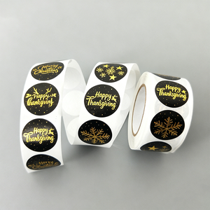 Etichette Adesive Personalizzabili Impermeabili con Stampa Oro a Caldo <span class=keywords><strong>per</strong></span> Ringraziamenti di Nozze, Regali Promozionali e Confezioni - Product Image 1