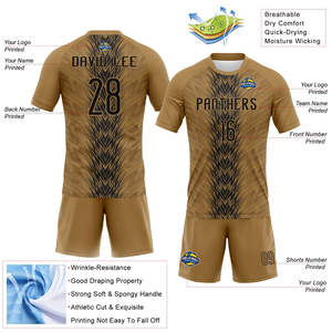 Uniforme de Voleibol Juvenil con Logotipo Personalizado, Flecha Negra Dorada Antigua, Sublimación, para Hombre, Absorbe la Humedad - Product Image 3