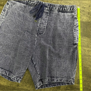Shorts d'été pour hommes de haute qualité, respirants, en denim délavé à l'acide, avec cordon de serrage, style décontracté, coupe droite, options de lavage clair ou foncé - Product Image 6