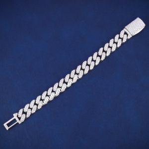 Pulsera Cubana de Plata de Ley 925 con Diamantes de Imitación Moissanite VVS de 13.5 mm, Estilo Hip Hop, para Hombre - Product Image 2