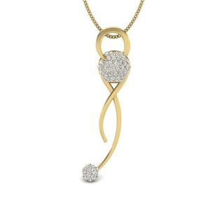 Pendentif en diamant de laboratoire de rosée en or 14 carats Ishi Diamonds Design entremêlé - Product Image 1