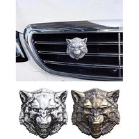 RARESSESSIME – Badge Métallique 3D Tête de Loup en Gros, Emblème Animal Robuste en Alliage de Zinc, Anti-Rayures, Décoration pour Voiture et Vélo