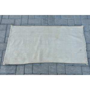 Alfombra Beige clásica moderna de 1,8x3,3 pies, lana hecha a mano, piel de conejo de imitación, respaldo de látex, Patchwork, pasillo rectangular turco Vintage - Product Image 3