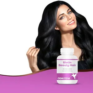 Suplemento para el cabello Halal de etiqueta privada 2023 compatible con el metabolismo de aminoácidos cápsulas de biotina 10000mcg orgánicas naturales