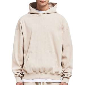 Sudadera con capucha de gran tamaño con hombros caídos para hombre, 100% algodón, forro polar grueso, tendencia de calle de invierno, logotipo personalizado OEM, ropa en blanco ODM - Product Image 4