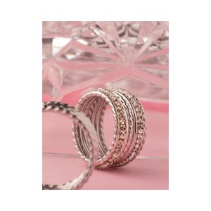 แหวนเจ็ดแถวคุณภาพสูง 2begold 10 เปอร์เซ็นต์  ท่อภายนอกชุบทอง 18K  ท่อภายในทำจากเงินแท้ 925 ประดับคริสตัลสีขาว - Product Image 3