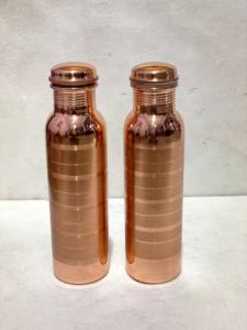 Bouteille solide et étanche équilibre les bioénergies et le pH du corps bouteille d'eau en cuivre pur fabriquée en inde - Product Image 4