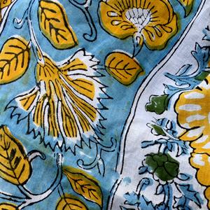 Handmade Eco-friendly Multi-Color Floral Block Printed Cotton <b>Sarong</b> Shawl Fashionable Indian Traditional Scarf Customizable - Product Image 2