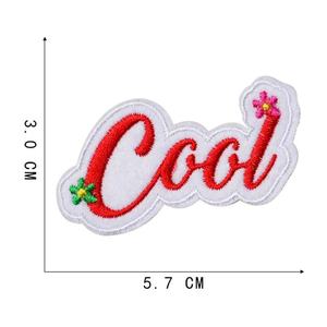 Parches de tela de chenilla bordados en 3D de moda Cool Okay Love letras de dibujos animados frases Iron-On PVC con decoración de encaje - Product Image 2