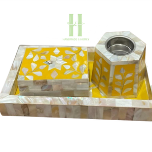 Coffret cadeau islamique pour la décoration intérieure Porte-bakhoors incrusté de nacre de luxe pour les vacances de l'Aïd Ramadan Design et emballage personnalisés - Product Image 1