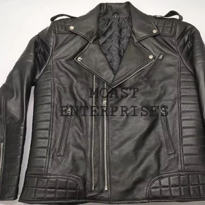 Veste en cuir de vache personnalisable de haute qualité Logo Style vintage Denim tissu teint uni fermeture éclair hiver Service OEM disponible - Product Image 1