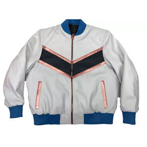 Logotipo personalizado de alta calidad de moda Casual de algodón polar hombre Collage Versity chaqueta de lana cuerpo de cuero mangas hombres Versity chaquetas - Product Image 4